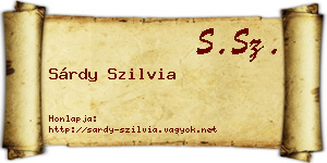 Sárdy Szilvia névjegykártya