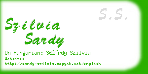 szilvia sardy business card